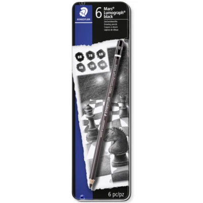 Staedtler Mars Lumograph 100B Graphite Pencil Tin (6pc) - Image 1 of 4