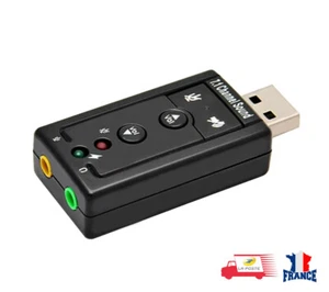 Externe USB Carte Son 7.1 Canaux 3D Audio Adaptateur 3.5mm Casque MIC PC Bureau - Bild 1 von 3