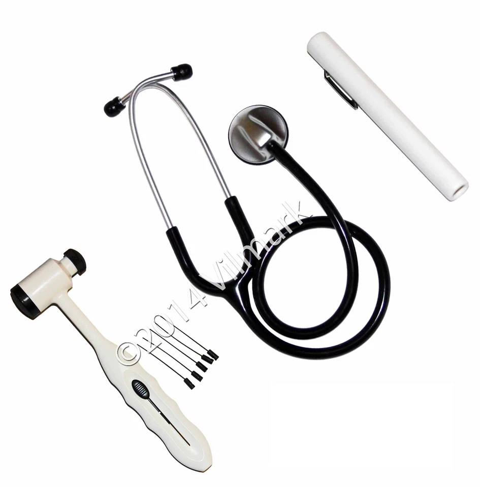 Set Estetoscopio Cardiología Profesional, Pluma Luz, Martillo Reflex con Filamentos Foto 1 de 1