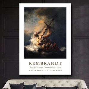 Rembrandt - Storm on the Sea of Galilee -Wall Art Print Poster EXTRA LARGE 66x44 - Picture 1 of 4
