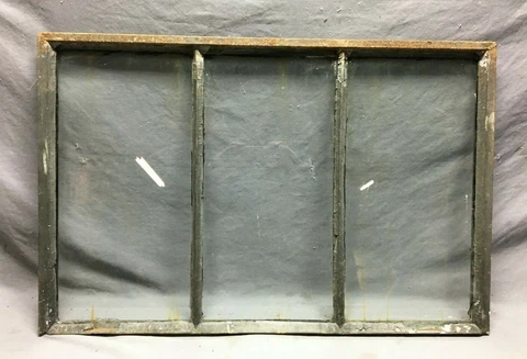 Antique 3 Lite Casement Sash 21x32 Industrial Steel Factory Black Window 623-21B Cover