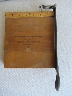 Vintage Eastman Kodak Trimming Board Paper Cutter 7x8" No. 2 Wooden Rochester NY - Image 1 of 4