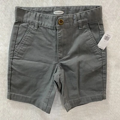 Old Navy Shorts Boy's 6 Gray Woven Pockets Adjustable Waist 22"X5.5" NEW - Image 1 of 4
