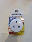 Go Travel 3 Pin UK to USA America Earthed Plug Socket Power Adaptor Convertor