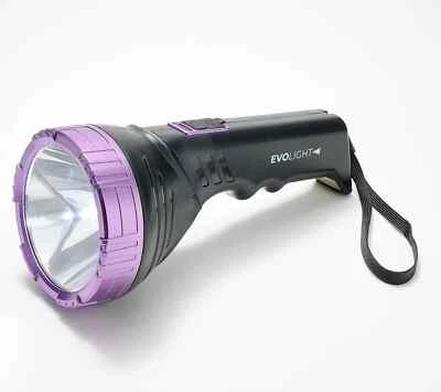 EVOLight - Rechargeable LED Flashlight with Built-in Power Bank - BLACK & PURPLE