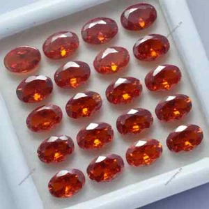 Natural Orange Sapphire 16 Pcs Oval Cut 7x5 mm CERTIFEID Loose Gemstone Lot - Picture 1 of 6