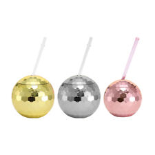 600ml Disco Mirror Ball Cups Cocktail Nightclub Party Straw Wine Glass (A)