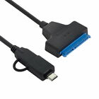 NFHK USB Typ C & USB 3.0 Stecker auf SATA 22 Pin 2,5" Festplattentreiber SSD Kabel