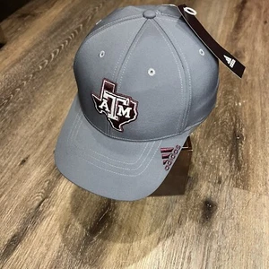Adidas Texas A&M Aggies Hat Gray Adult M L Stretch Fit Athletic Performance - Picture 1 of 7