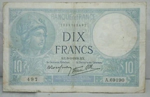 BILLETE FRANCIA 10 FRANCOS RX.6=4=1939.RX. P 84 - Imagen 1 de 2