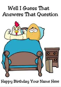  Chicken /  Egg Humour A5 Personalised Happy Birthday Greeting Card  PIDH8 - Picture 1 of 1