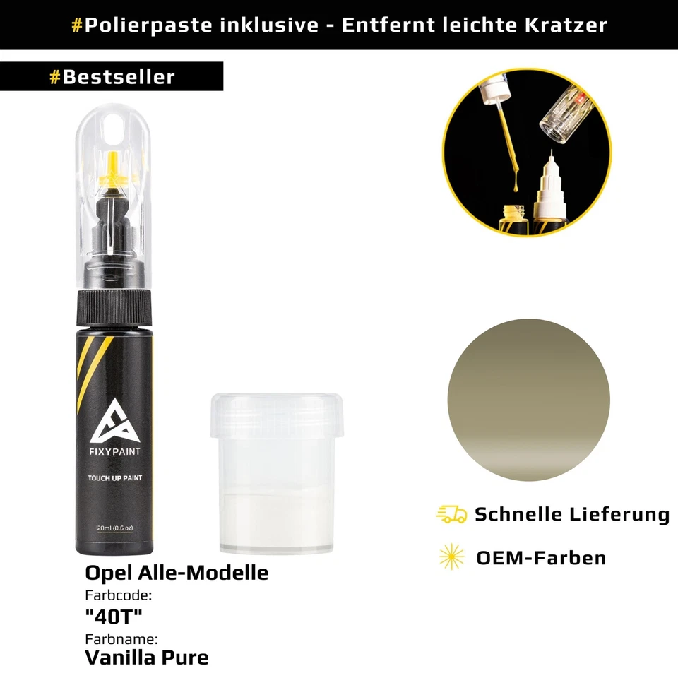 Lackstift für Opel Alle Modelle Code: 40T Vanilla Pure - Bild 1 von 4