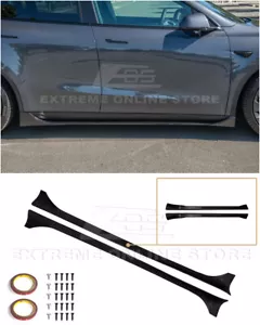 Para 20-Up Tesla Model Y | Par de Faldas Laterales Negras Brillantes Estilo Pista - Imagen 1 de 12