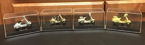 4 Lot New Ray Vespa Scooter DieCast 1:32 W/ Plastic Protection Case L@@K - Picture 1 of 12