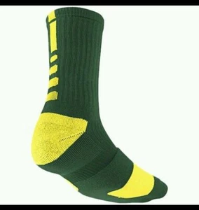 Nike Elite Cushioned Crew Socks Small (Fits Youth 4-6) Green YellowSX4586-355 - Picture 1 of 1