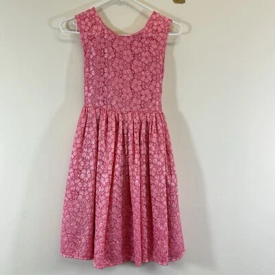 Dorissa Girl's Party Formal Dress Size 12 Pink Floral Lace Embroidered Lined - Image 1 of 4