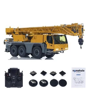 1/14 Hidráulica RC Grúa Móvil Ballena D1050 Máquina Todo Terreno Polipasto de 3 Ejes - Imagen 1 de 20
