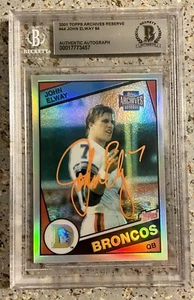 GEM! John Elway AUTO SIGNED 2001 Topps Archives Rookie RC Refractor- BGS COA - Picture 1 of 4
