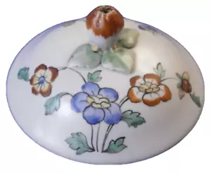 Antique 18thC Chantilly Porcelain Kakiemon Floral Lid Porzellan Deckel French - Picture 1 of 9