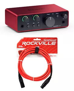 Focusrite Scarlett Solo 4th Gen Studio Recording USB Audio Interface + XLR Cable - Picture 1 of 12