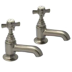 Francis Pegler Sequel Bath Taps Pair in Brushed Nickel Traditional Style - Picture 1 of 2