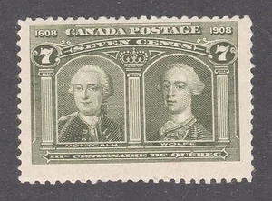 SELLO CANADÁ #100 --- 7c TERCERCENTENARIO - 1908 - SIN USAR - Imagen 1 de 2