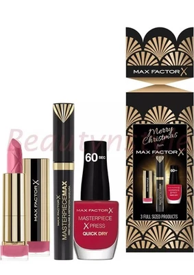 CLEARANCE - Max Factor Christmas Cracker 3-Piece Make up Set Stocking Filler - Image 1 of 4