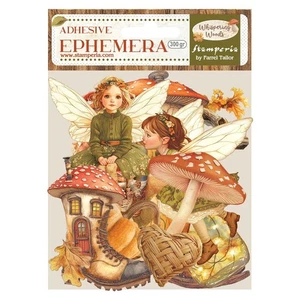 Stamperia WHISPERING WOODS - EPHEMERA - 300GR - ADHESIVE CARDSTOCK, Gnome Fairy - Picture 1 of 2