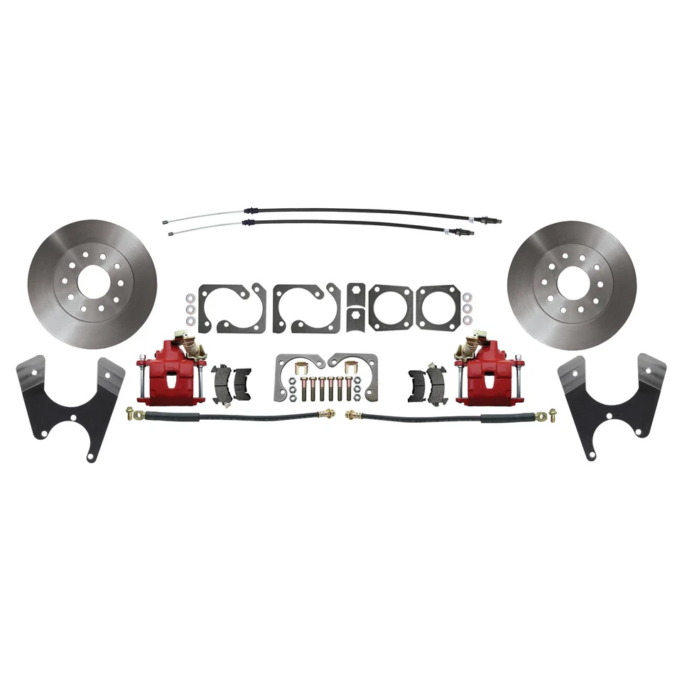 Стандартный комплект заднего дискового тормоза Speedway, 64-72 GM A-Body, красный - Изображение 1 из 4