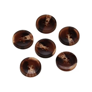 20Pcs Brown Tortoiseshell Resin Buttons, 4-Hole, for Clothing & Crafts 15-25mm - Picture 1 of 6