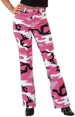 Pantalones acampanados elásticos camuflados rosa camuflaje para mujer Rothco 3348 talla:15/16 Foto 1 de 3
