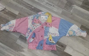 VTG 80s/90s IZZI’S KIDS Floral Color Block Doleman Sleeve Windbreaker Jacket 4 - Picture 1 of 5