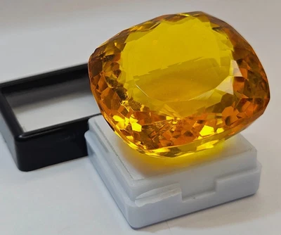 Amazing Yellow Topaz Cushion Cut 145-146 Ct Natural Loose For Pendant Gemstone - Image 1 of 4