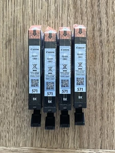 Canon CLI-571 Black Ink Cartridges X4 Original Canon Pixma TS5000 MG5750 - Picture 1 of 1