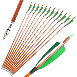 30" Carbon Arrows 4" Feathers SP500 Recurve Bow Longbow Archery Hunting Target - Picture 1 of 33