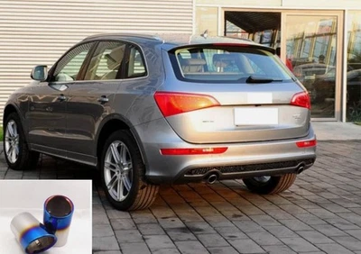 2X Rear Car Exhaust Tip Muffler Tailpipe For 2009-2015 Audi Q5 Blue SS - Image 1 of 4