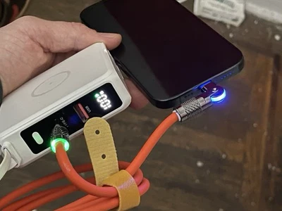 120W 6A Fast Charging Type-C to Type-C Silicone Cable with 180° Rotating Connect - Image 1 of 4