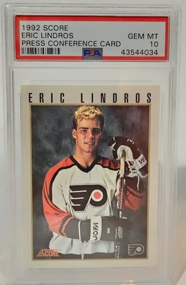 1992-93 Score Press Conference #NNO Eric Lindros PSA 10 GEM - Image 1 of 2