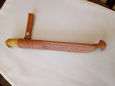 J. MARTTIINI Cuchillo Hoja Fija Acero Inoxidable Molido a Mano 7 1/2", Firmado, Cuero Foto 1 de 4