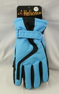 HELICASE Kids Sz S (7-8Y) Waterproof Insert Wristband Cinch Snow Gloves Blue NWT - Picture 1 of 6