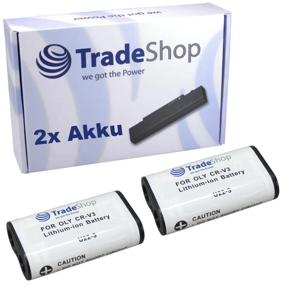 TRADE-SHOP 2x Akku 2000mAh CRV3 RCR-V3 CR-V3 LB-01 SBP-1103 SBP-1303 SBP13