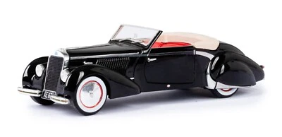 Esval 1939 Delage D6-70 Cabriolet Open Roof Closed Skirts Black 1/43 Resin - Image 1 of 4