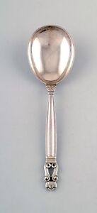 Georg Jensen "Acorn" serving spoon in Sterling silver. 4 PCS. in stock. 