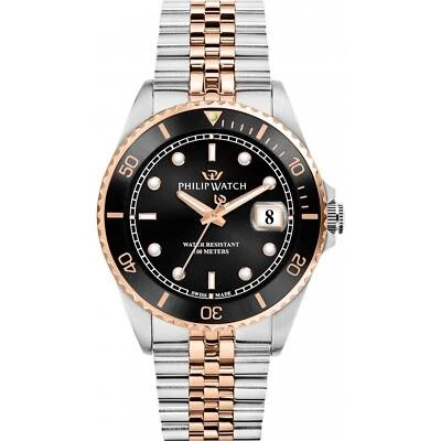 Orologio Philip watch Caribe R8253597081 Uomo 42mm Bicolore oro rosa Nero - Immagine 1 di 2