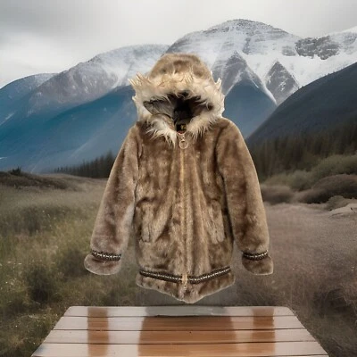 Chaqueta Stearns Hansa Branta Mujer Pequeña Plumón de Ganso Imitación Piel Parka Abrigo De Colección Foto 1 de 4