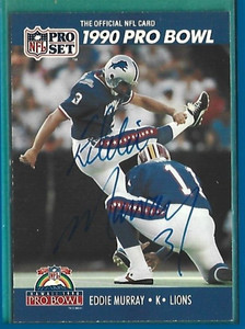 ED MURRAY signed 1990 Pro Set football card #409 DETROIT LIONS Pro Bowl