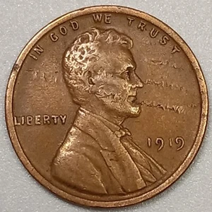 LAMINATION ERROR- 1919-P Lincoln Wheat Cent - Picture 1 of 2