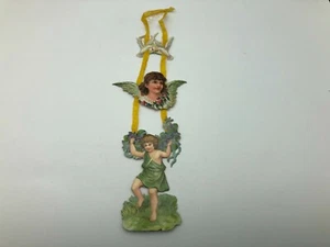 Valentine Greeting Card? 1930s Vintage Not Sure Cut Out Child Wings Doves Signed - Picture 1 of 11
