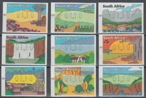 SOUTH AFRICA SCENERY ATM’s FRAMA SET (x9) MINT (ID:877/D58387) - Picture 1 of 1