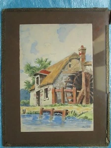 AQUARELLE J. ROUILLOT d'après BARDAY (1951) : Moulin - Photo 1/2
